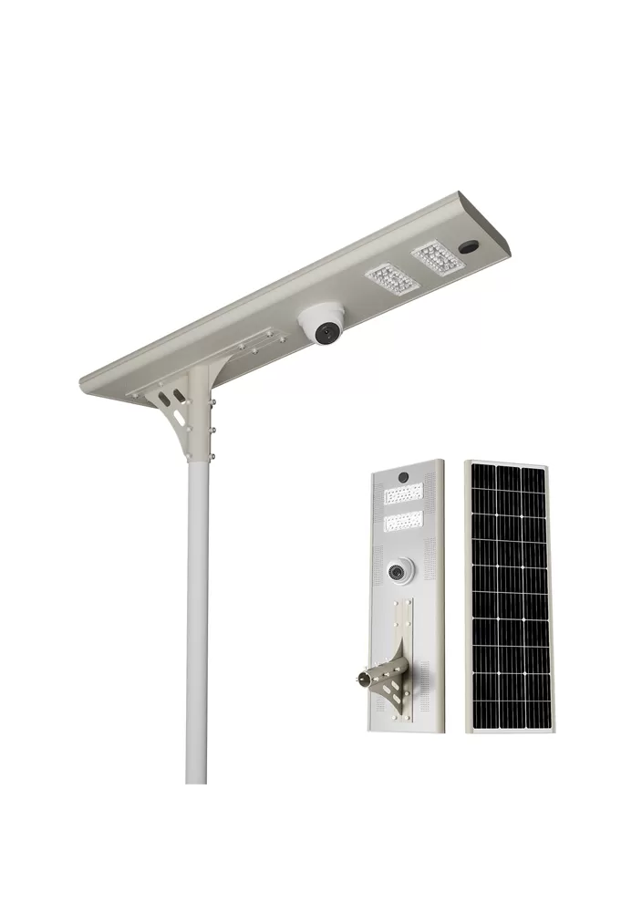 Luz de calle solar todo en uno con CCTV