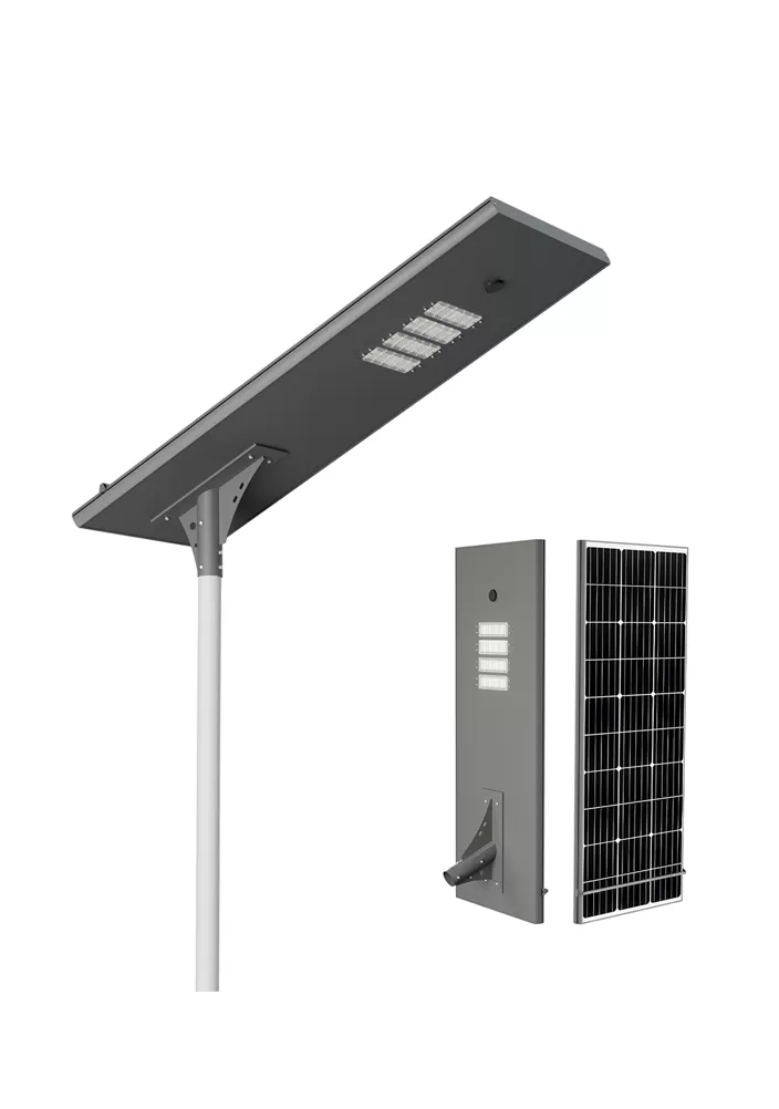 Luz de calle solar todo en uno de limpieza automática