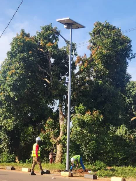 Caso OEM internacional de luces de calle solares inteligentes
