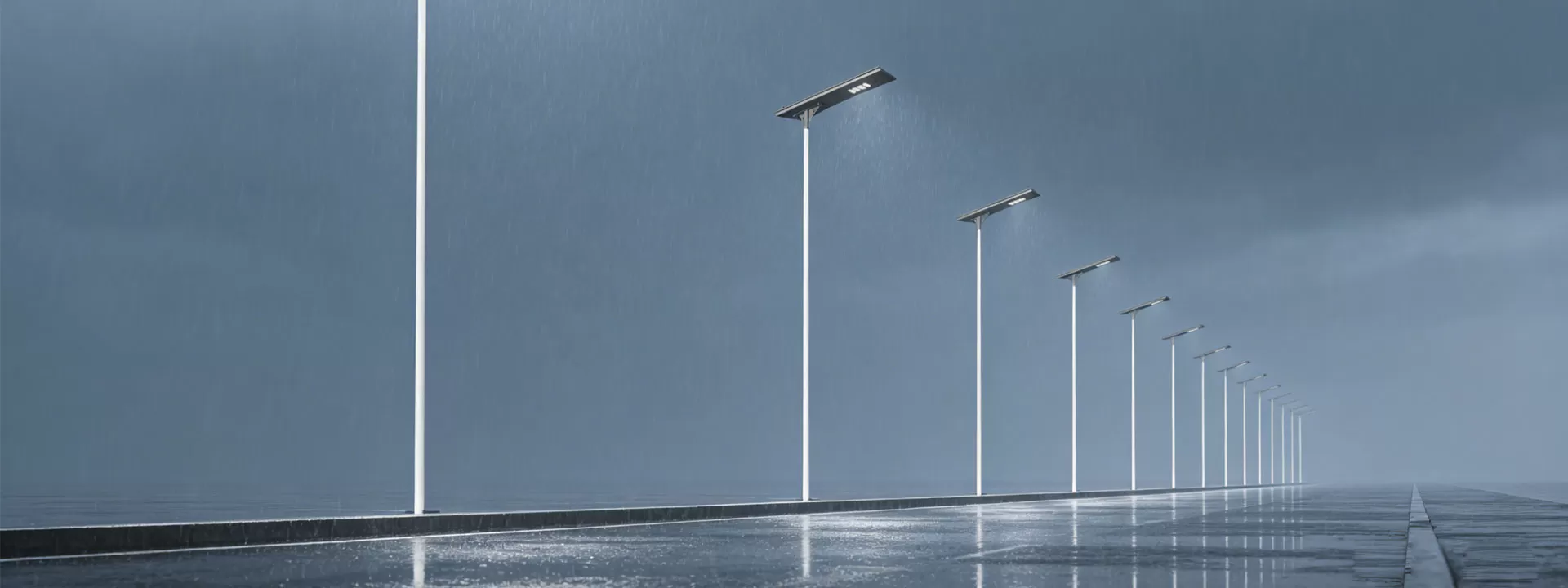 Aplicación del producto de la luz de calle solar todo en uno de limpieza automática