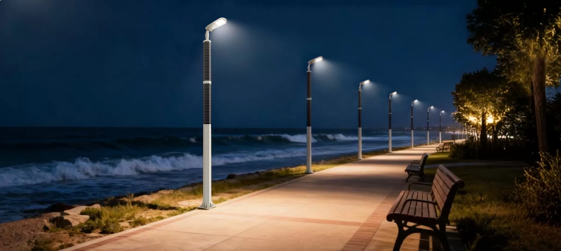 Luz solar del poste